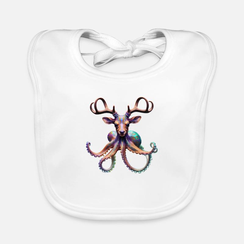 Psychedelischer Hirsch Oktopus mit Geweih Baby Bio-Lätzchen