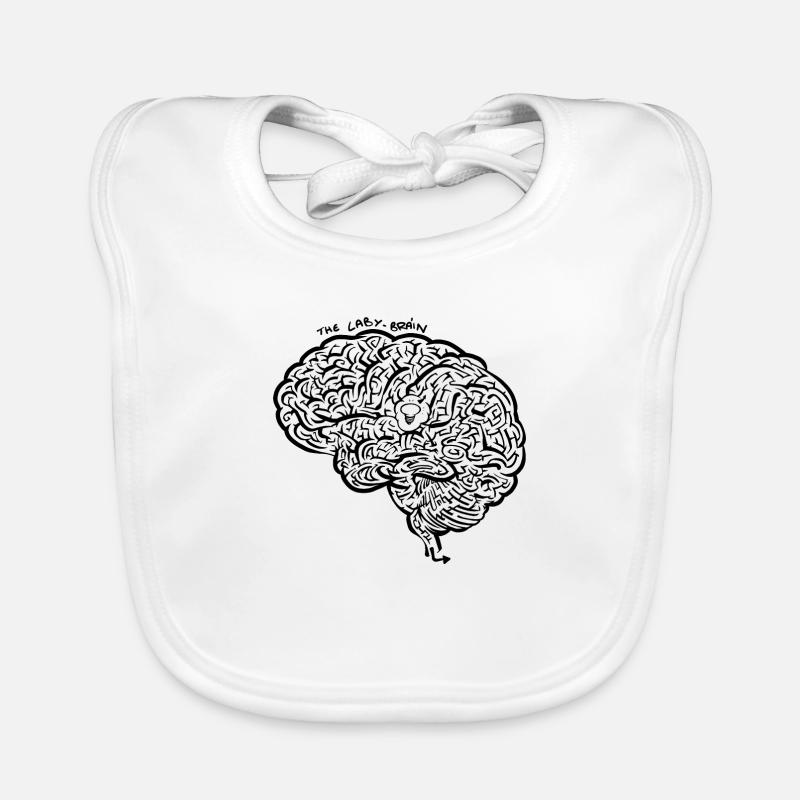 Laby Brain (monochrome black) Organic Baby Bibs