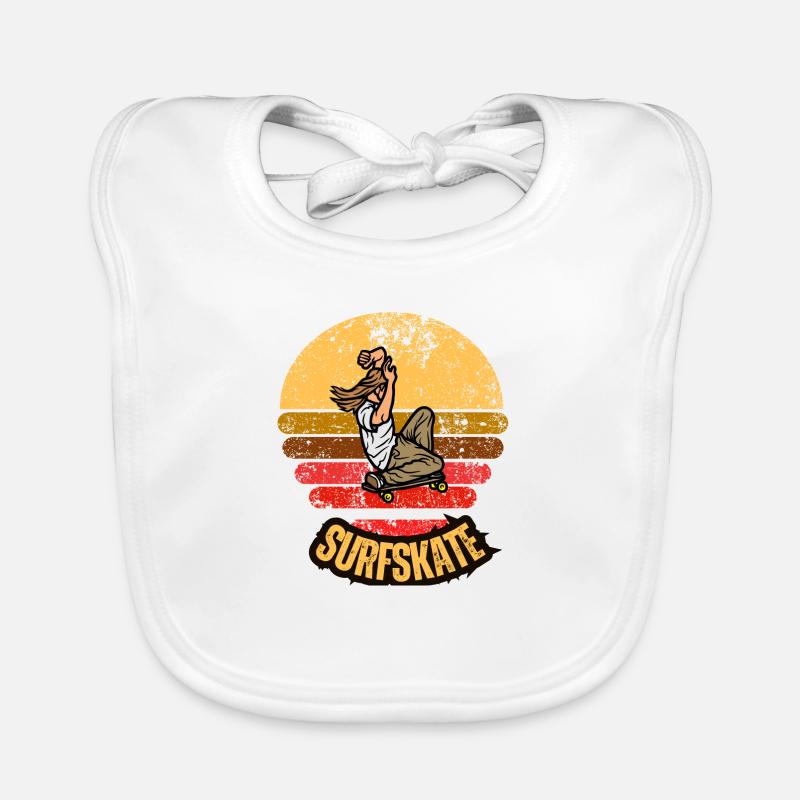 Surfskate - Bavoir bio Bébé - blanc