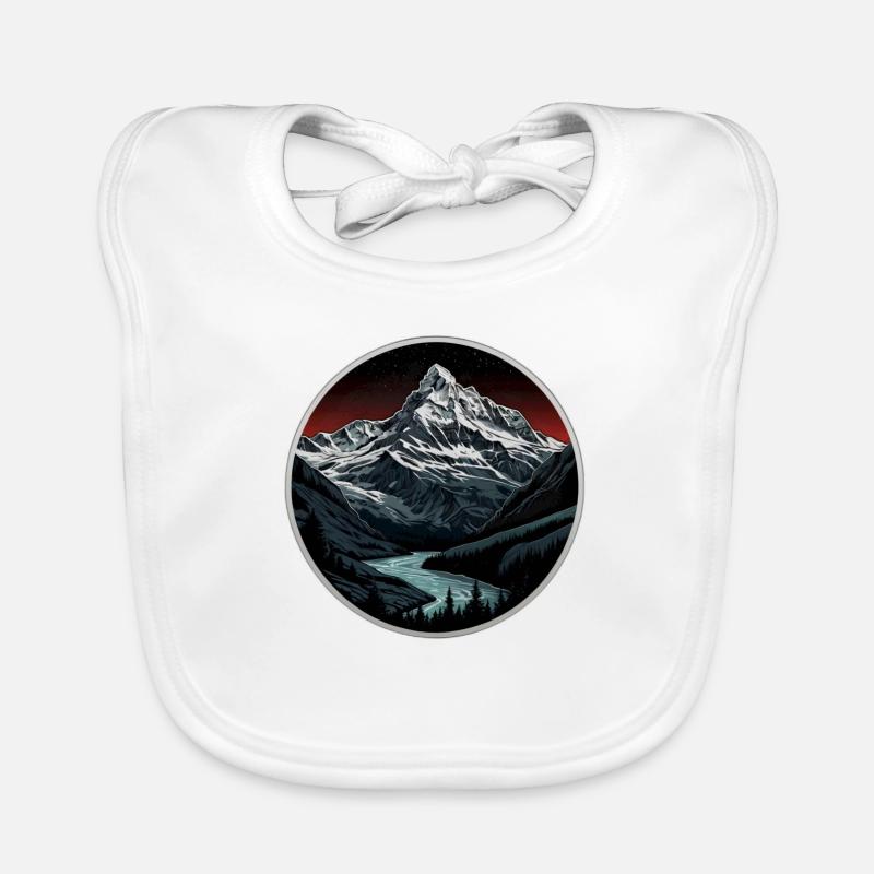 Montagnes suisses - Bavoir bio Bébé - blanc