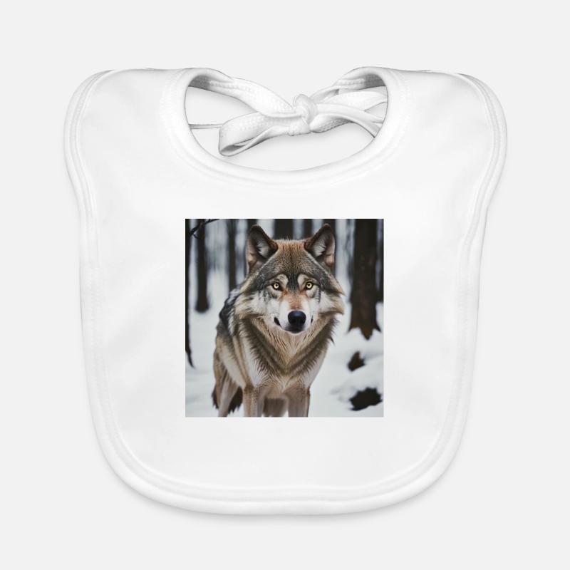 Wolf - Baby Bio-Lätzchen - Weiß