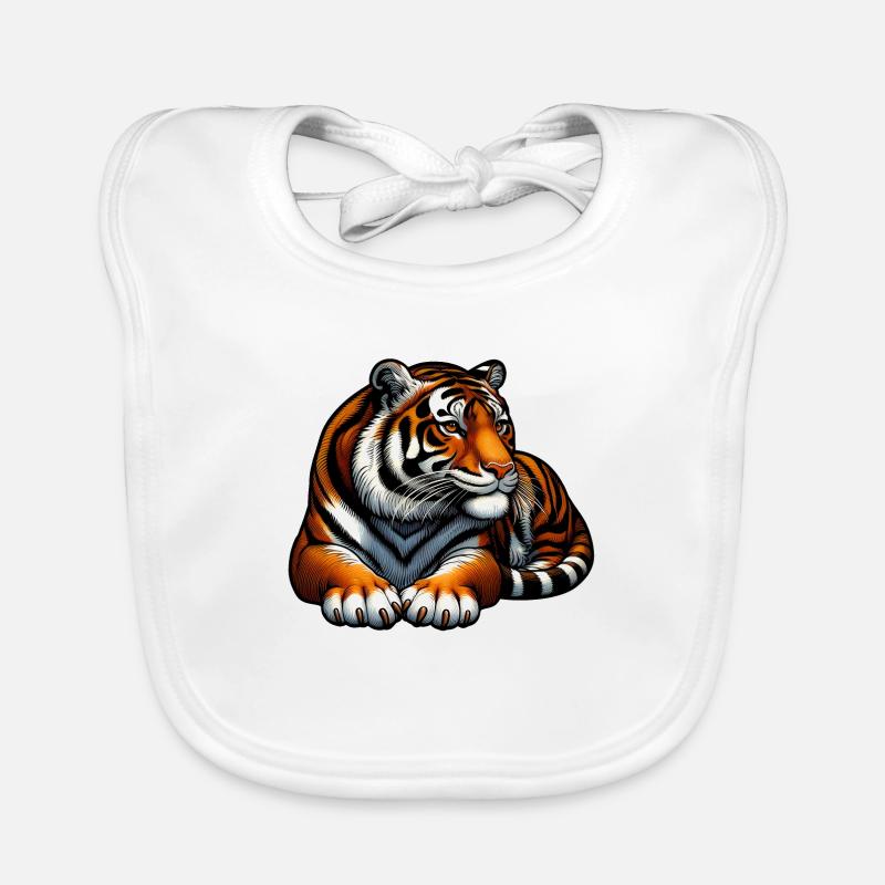 Tigre Gros Chat: Chat Géant! Bavoir bio Bébé