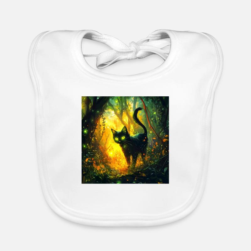 FANTASY Forest Cat Baby Bio-Lätzchen