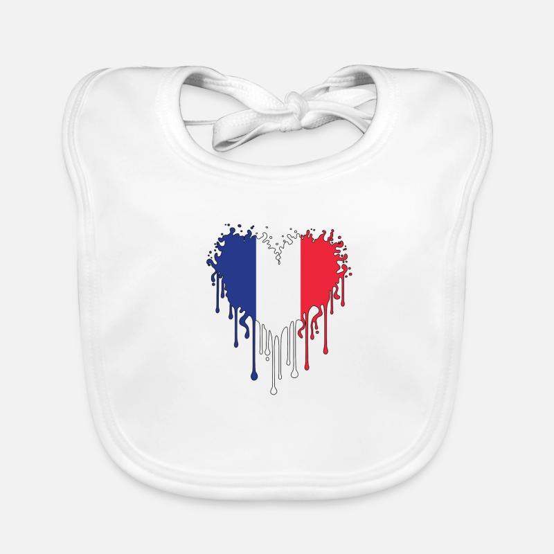 French flag - blue, white, red Organic Baby Bibs