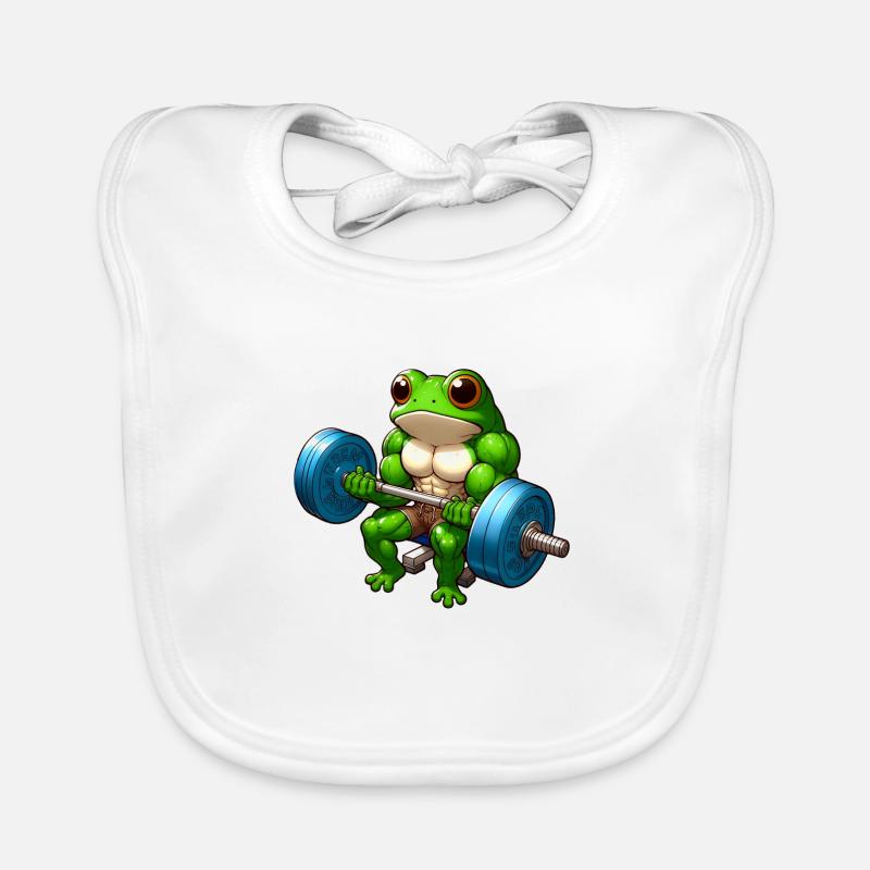 Dynamischer Sportfrosch Baby Bio-Lätzchen