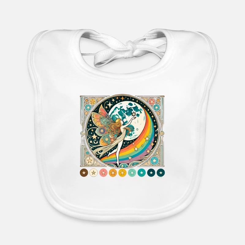 Retro Regenbogen Fee Baby Bio-Lätzchen