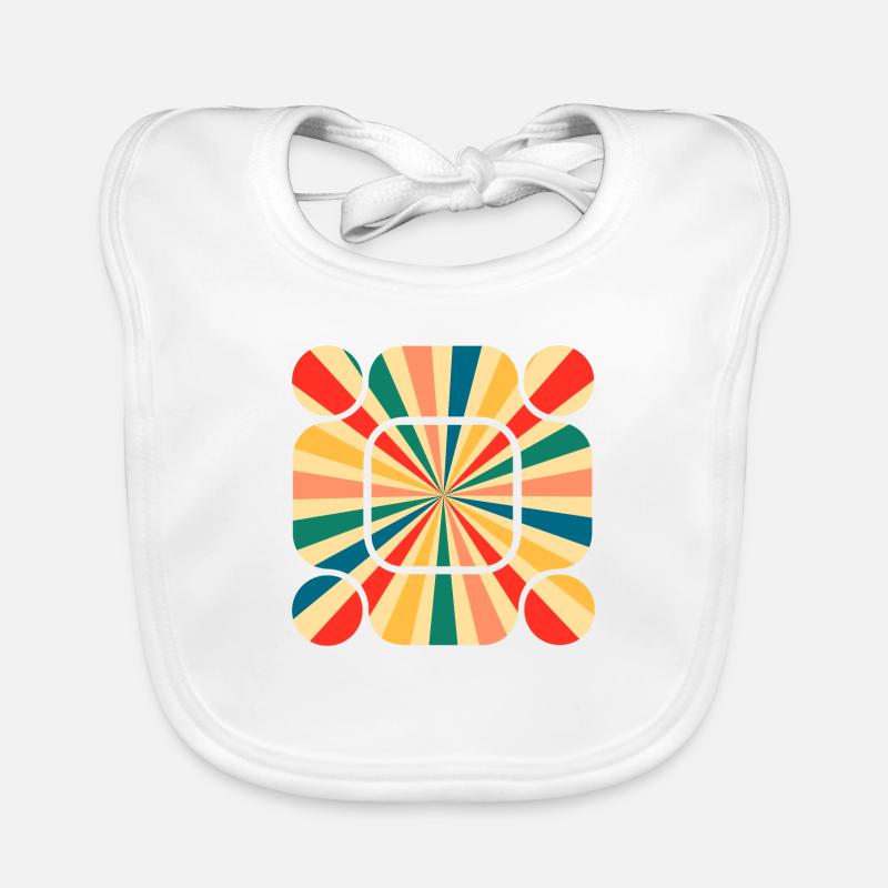 Retro Pattern: Tauchen Sie ein in die Schwingung der Farben Baby Bio-Lätzchen