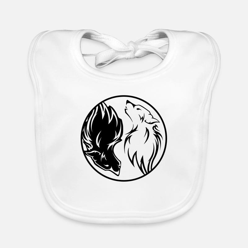 Yin Yang Wolves Organic Baby Bibs