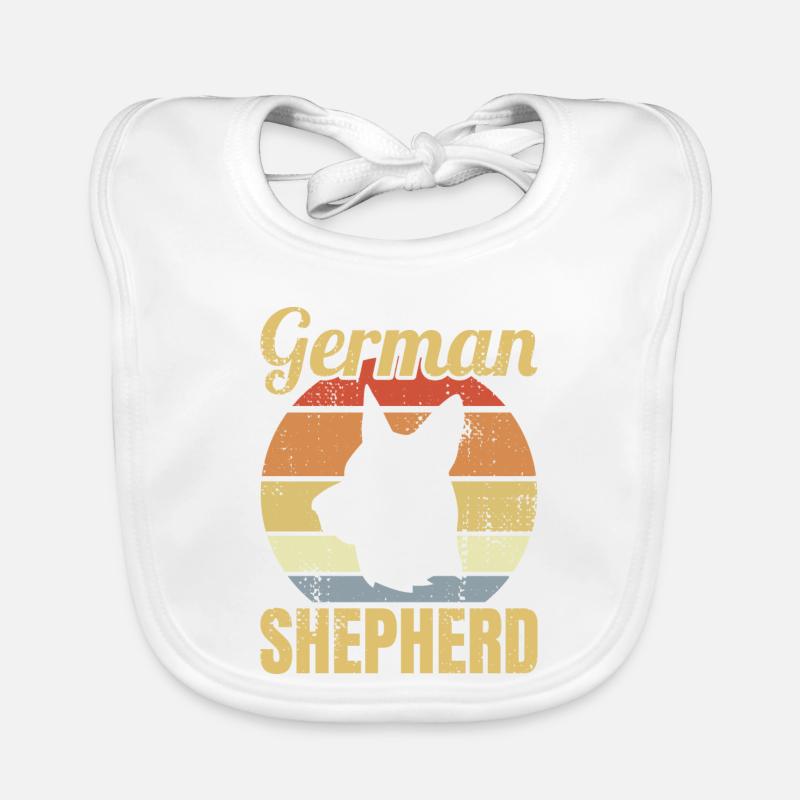 Retro Schäferhund Baby Bio-Lätzchen