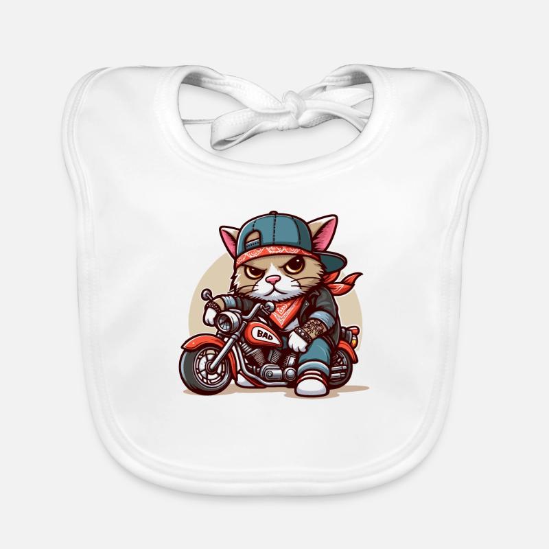 Cat Brat: biker Organic Baby Bibs