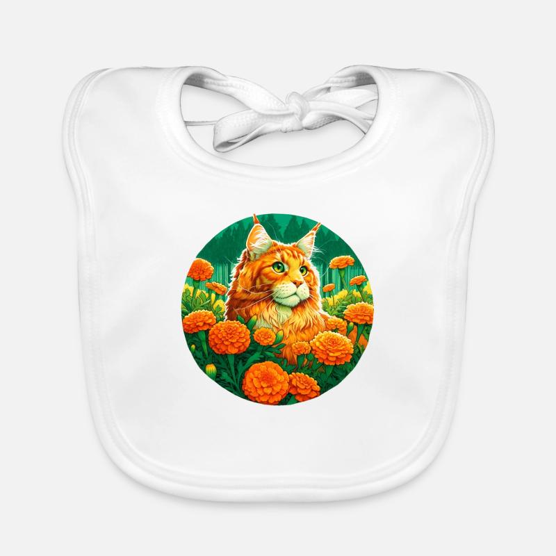 Chat Mainecoon au gingembre Bavoir bio Bébé