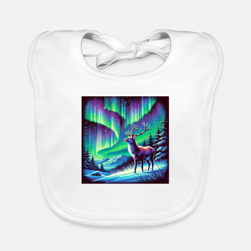 Hirsch Aurora Borealis Baby Bio-Lätzchen