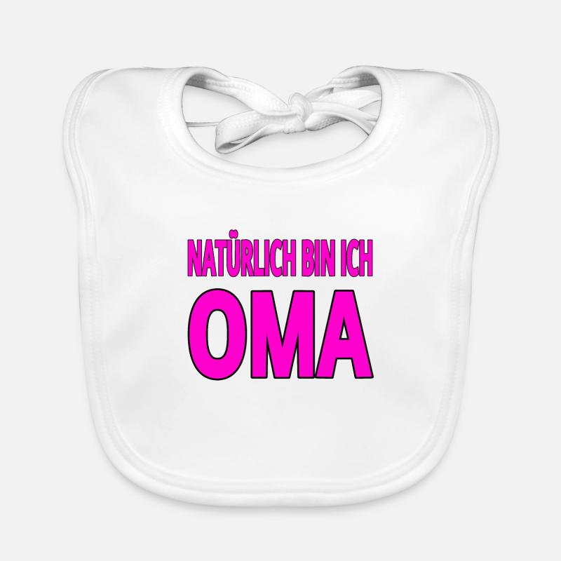 Oma - Baby Bio-Lätzchen - Weiß