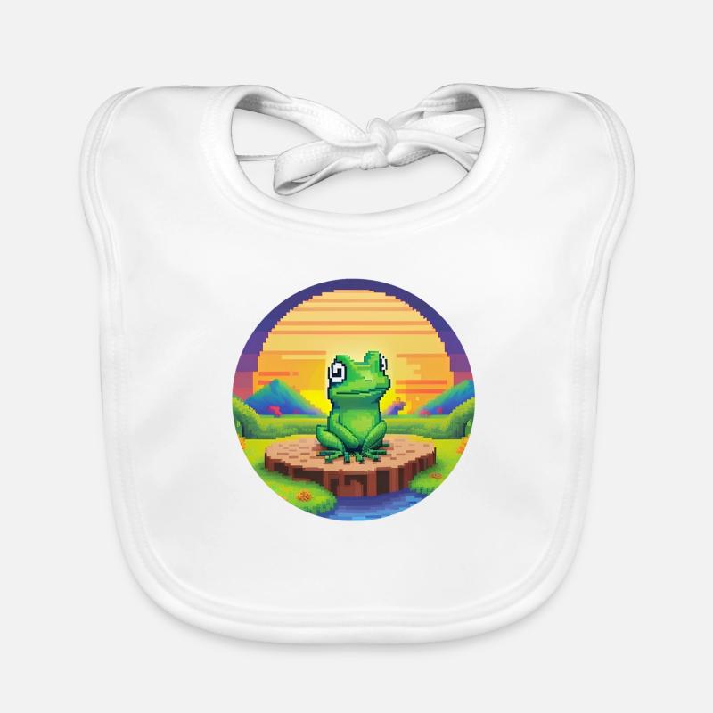 Grenouille de pixels rétro Bavoir bio Bébé