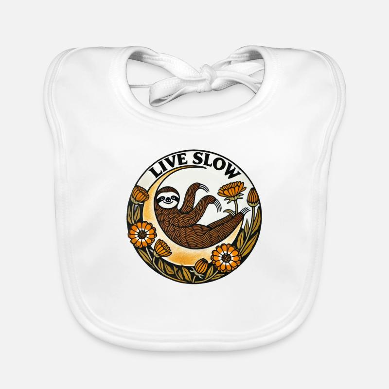 Live Slow Sloth Organic Baby Bibs