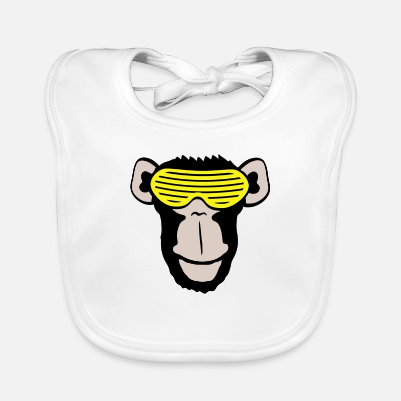 Funky Sonnenbrille Gorilla Cooler Party Affe Spaß Baby Bio-Lätzchen