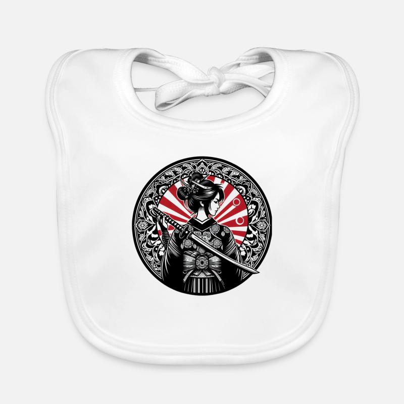 Japanisches Samurai-Mädchen Baby Bio-Lätzchen