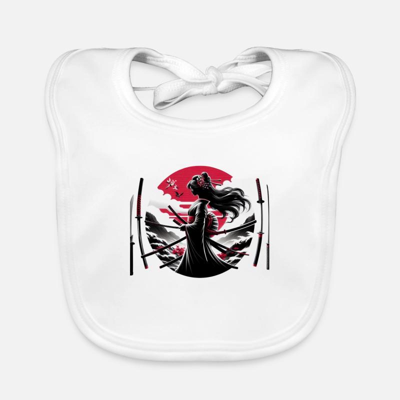 Samurai Mädchen Katana Baby Bio-Lätzchen