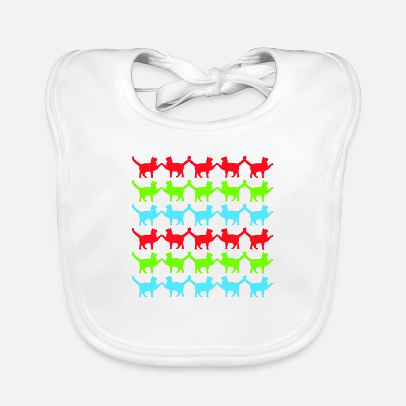 Many Cats Pattern Paws Hands Tail Greeting Organic Baby Bibs