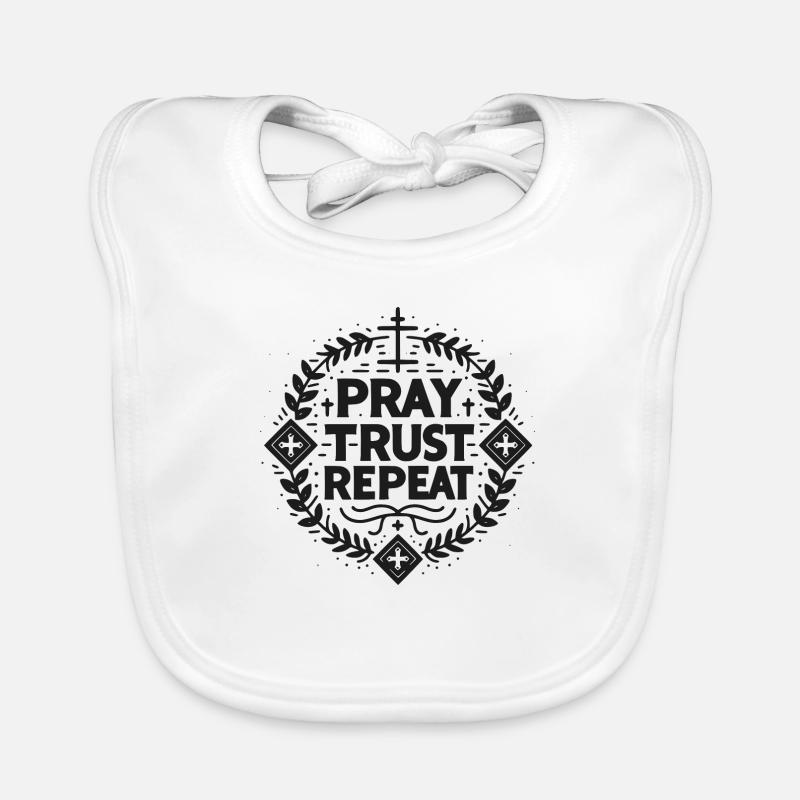 Pray Trust Repeat Organic Baby Bibs