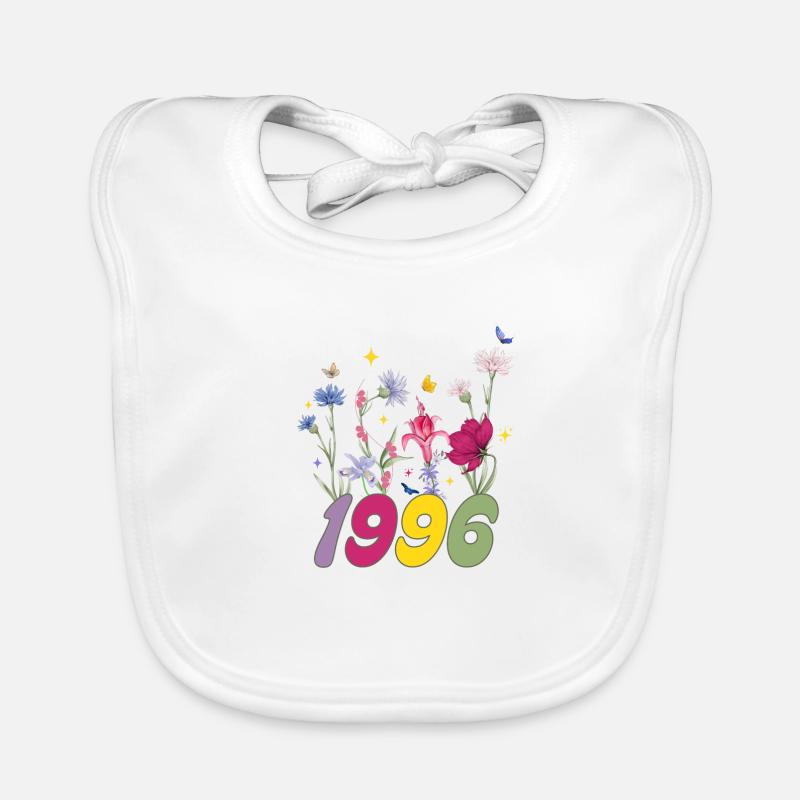 Année de naissance 1996 fleurs sauvages Bavoir bio Bébé