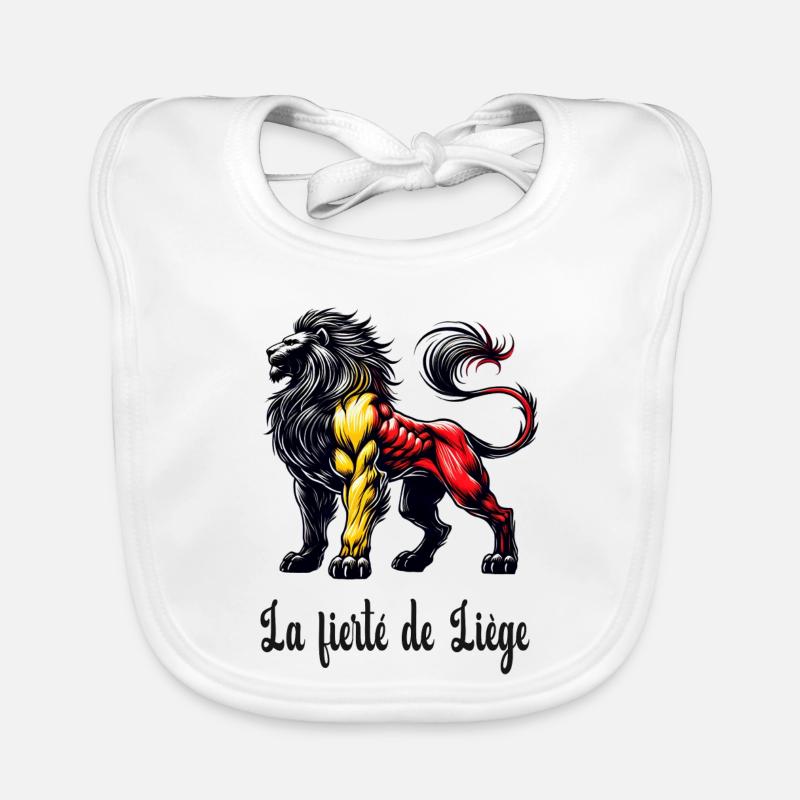 Motif du drapeau lion de Liège Bavoir bio Bébé