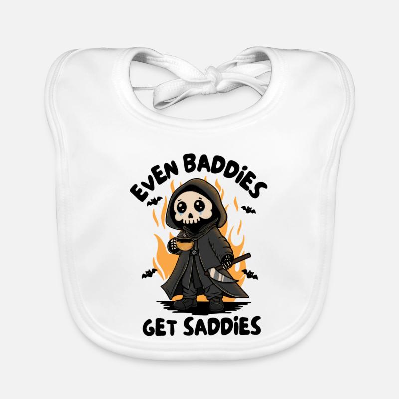 Flaming Grim Reaper with Coffee Organic Baby Bibs