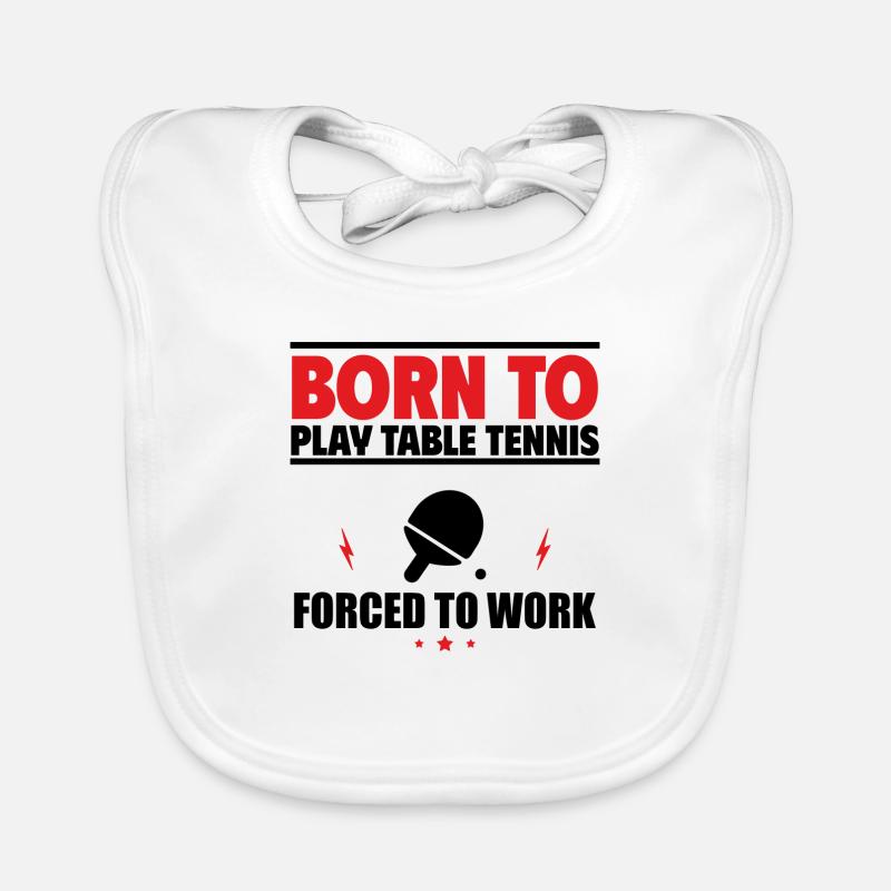 Born to Play Table Tennis Organic Baby Bibs