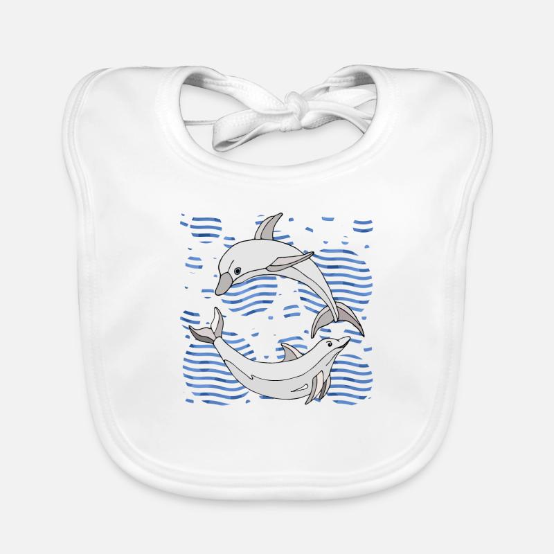 Dauphins Bavoir bio Bébé