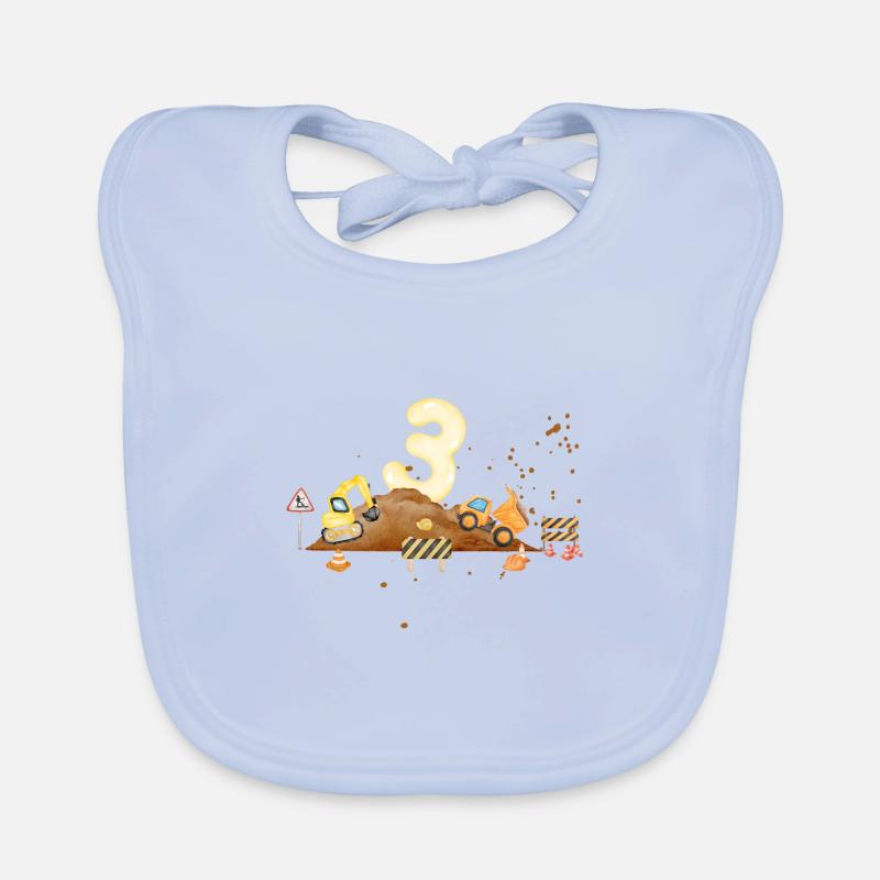 3rd anniversary construction site Organic Baby Bibs