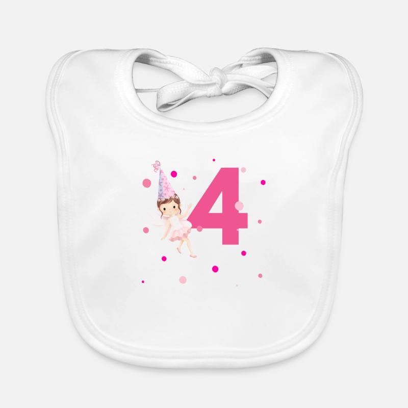 4e anniversaire fée rose Bavoir bio Bébé