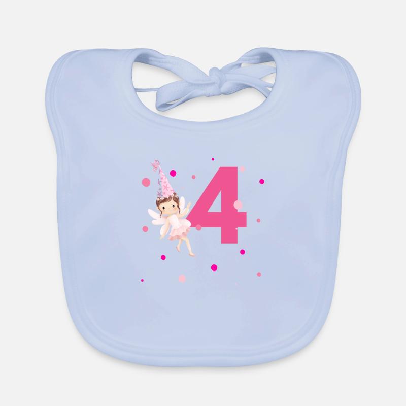 4. Geburtstag Rosa Fee Baby Bio-Lätzchen