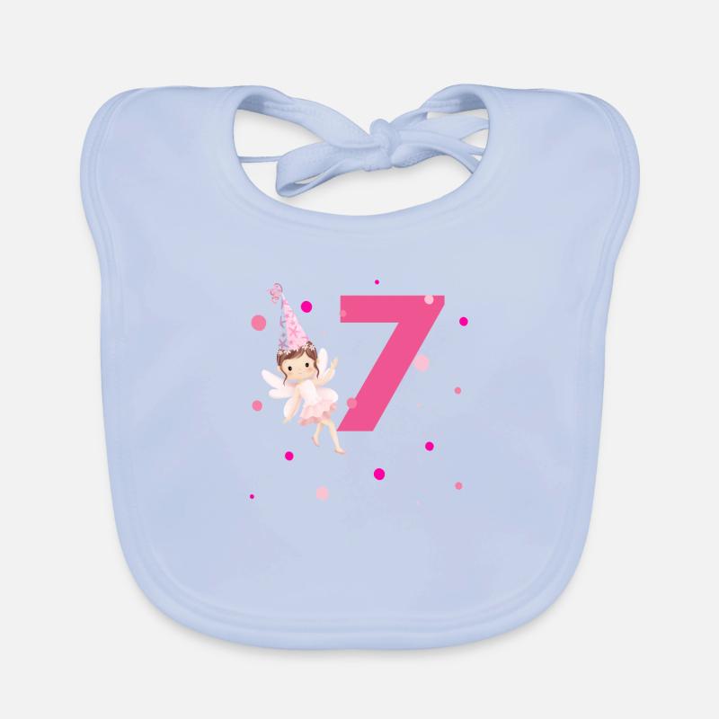7. Geburtstag Rosa Fee Baby Bio-Lätzchen