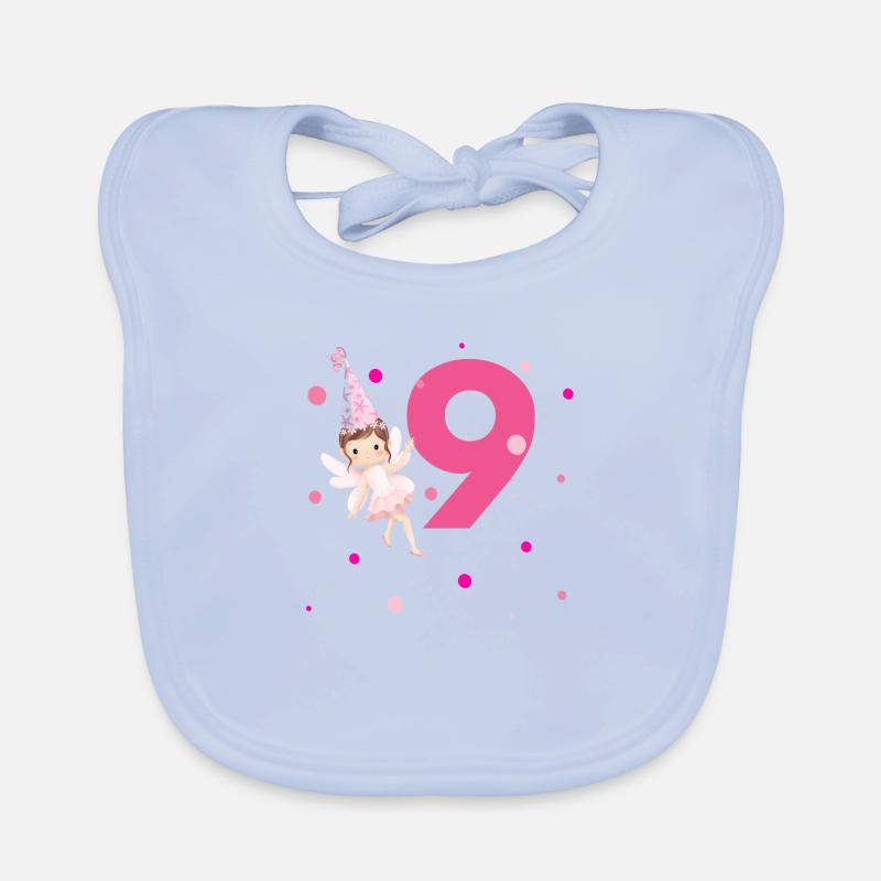 9. Geburtstag Rosa Fee Baby Bio-Lätzchen
