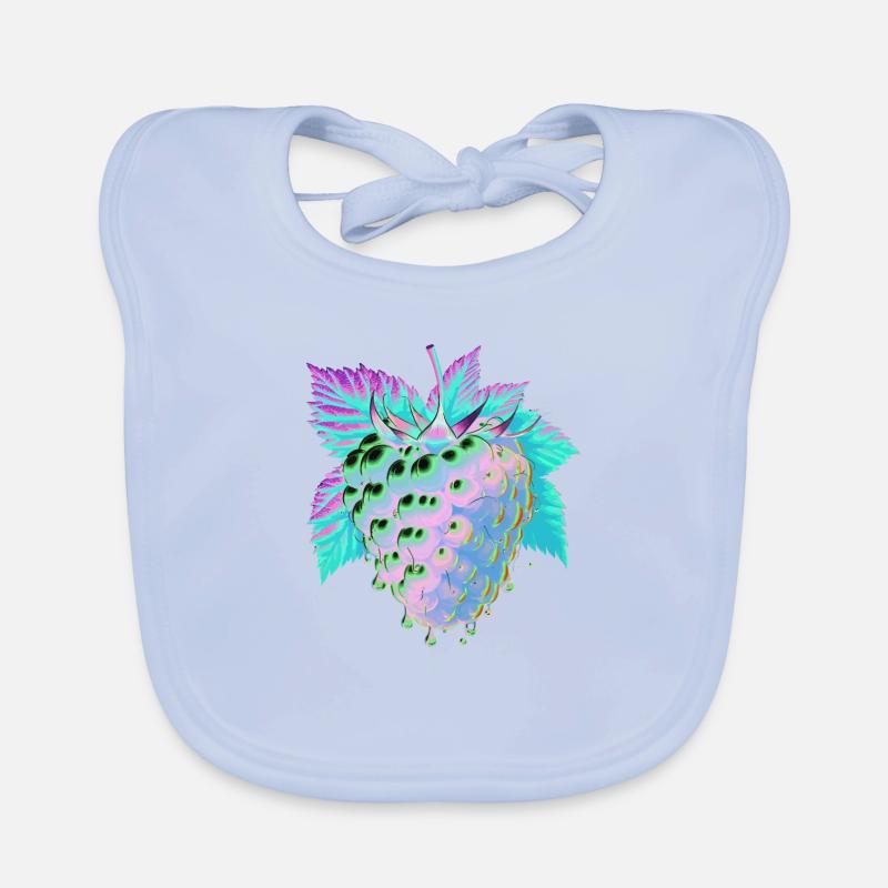 Runny Psychedelic Raspberry Organic Baby Bibs