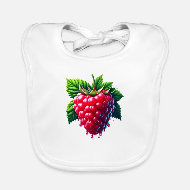Runny leafy raspberry Organic Baby Bibs