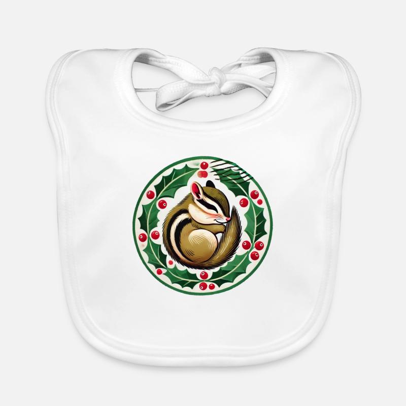 Chipmunk Christmas Organic Baby Bibs