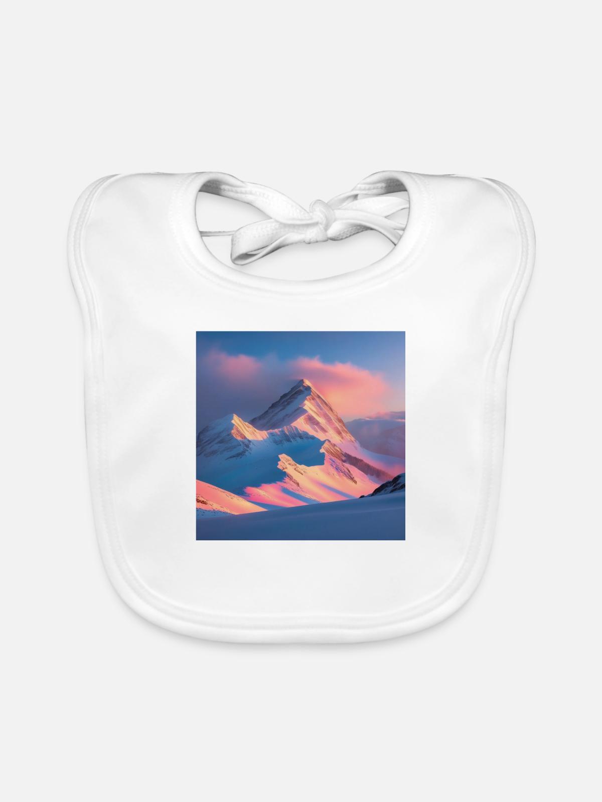 Mountain Range - Baby Bio-Lätzchen - Weiß - Vorne