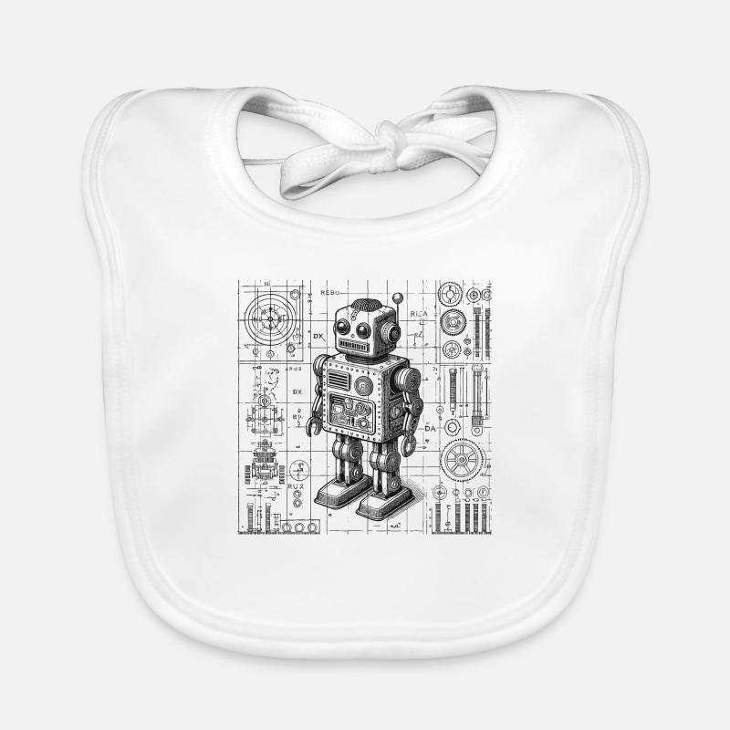 Robot Organic Baby Bibs