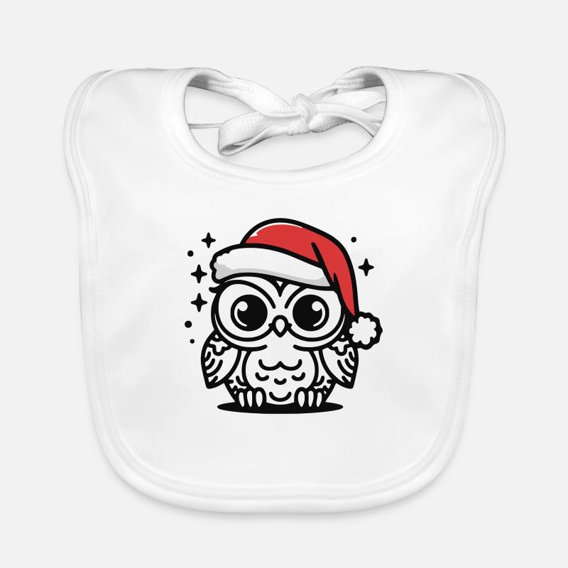 Süße Eule weihnachtlich Baby Bio-Lätzchen