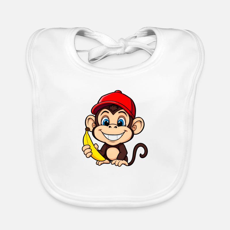 Monkey & Banana - Cartoon Fun Organic Baby Bibs