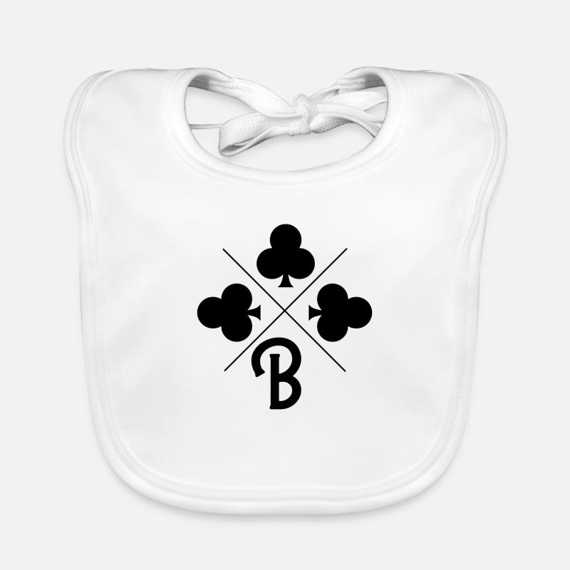 Letter b lucky clover Organic Baby Bibs