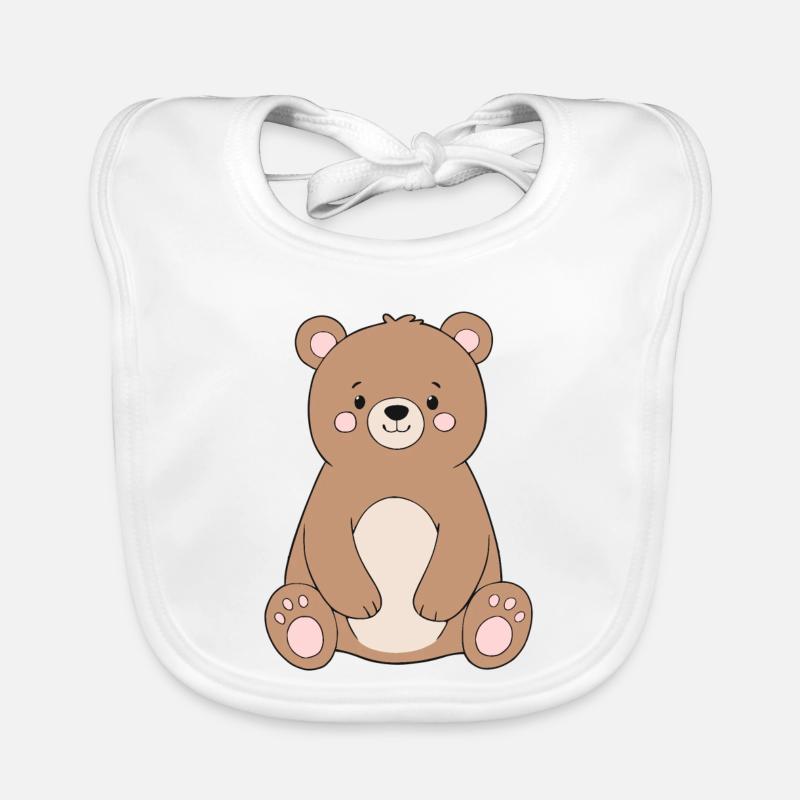Ours - Bavoir bio Bébé - blanc