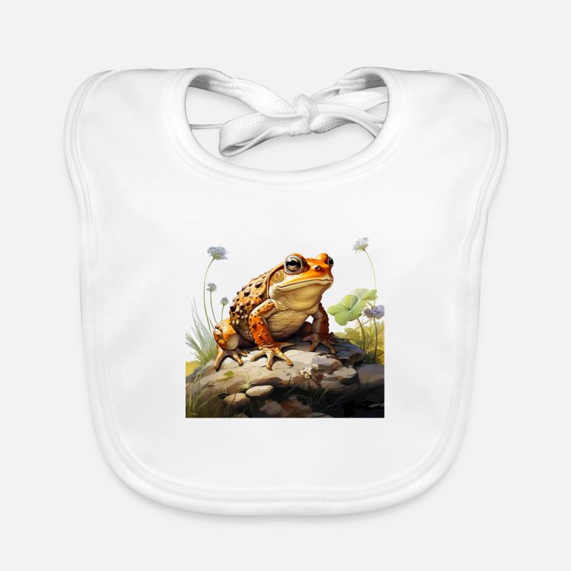 Toad in lurking position Organic Baby Bibs
