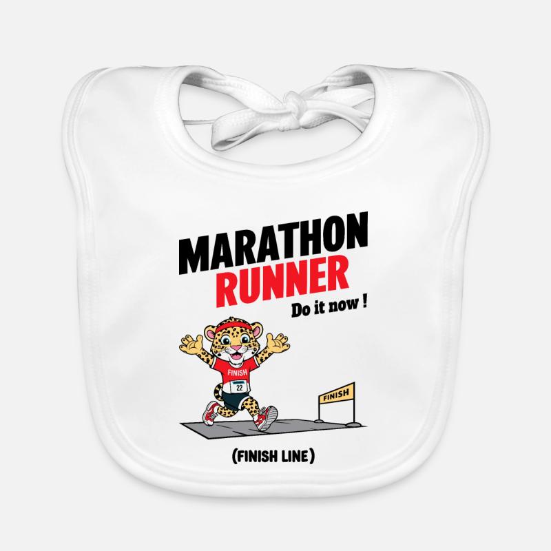 Marathonien léopard Bavoir bio Bébé