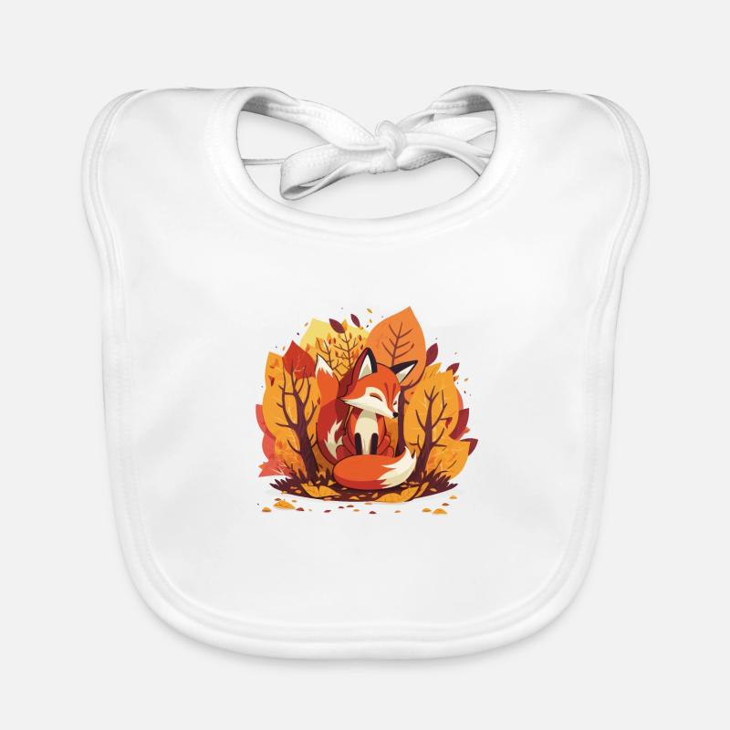 Fiery Escape: Mischievous Fox Darting Through a Fo Organic Baby Bibs