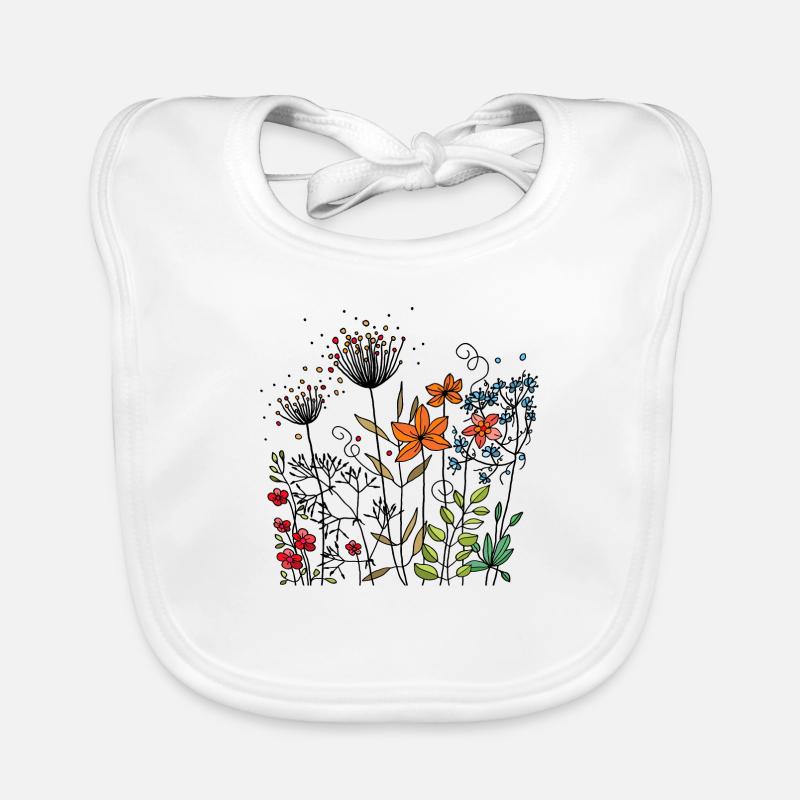 Fleur - Bavoir bio Bébé - blanc