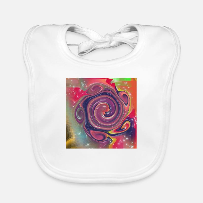 Motifs abstraits avec différentes couleurs - Bavoir bio Bébé - blanc