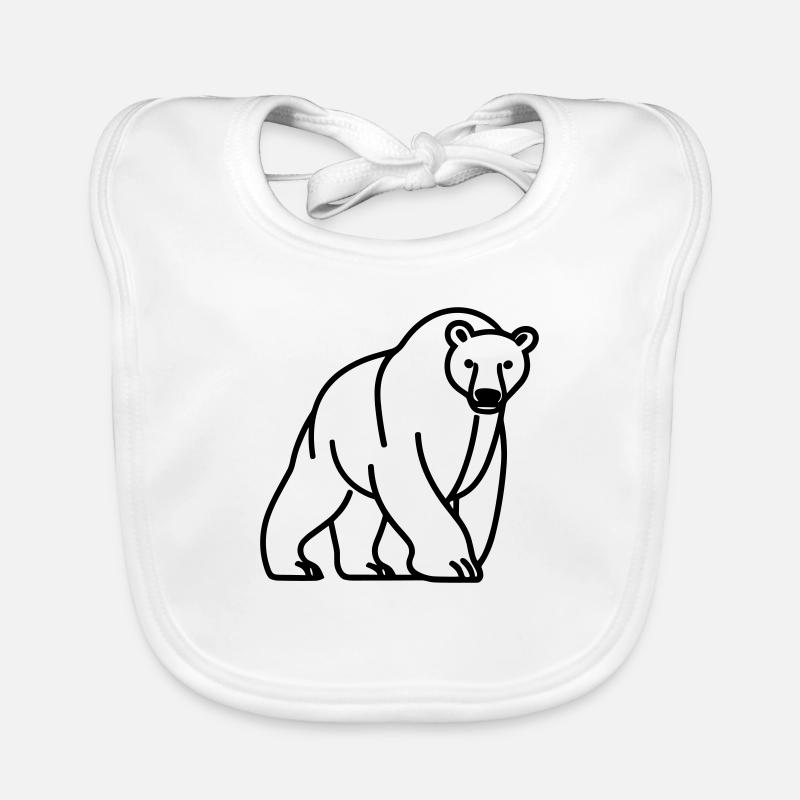 Ours polaire - Bavoir bio Bébé - blanc