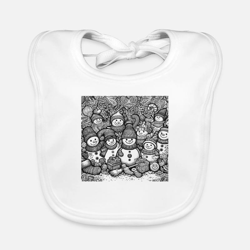 Schneemann Baby Bio-Lätzchen
